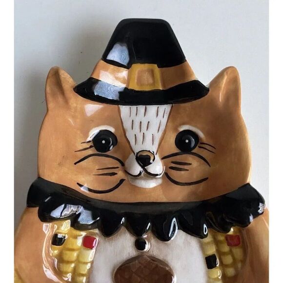 Johanna Parker Fall Harvest Critter Shaped Plate Chipmunk Candy Dish 5" NEW - Picture 2 of 11